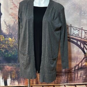 Nine West Dark Gray Open Cardigan